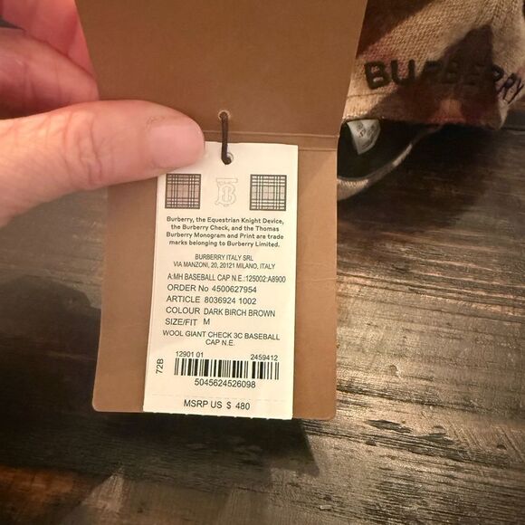 NWT BURBERRY House Check Wool Ball Cap Brown - Picture 7 of 10